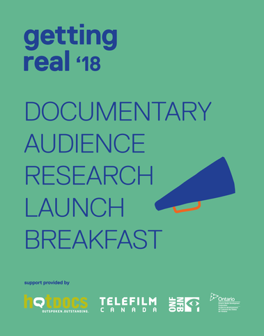 Getting Real '18 Documentary Conference branding breakfast signage graphic design by Susan Q Yin