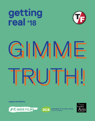 Getting Real '18 Documentary Conference signage graphic design by Susan Q Yin