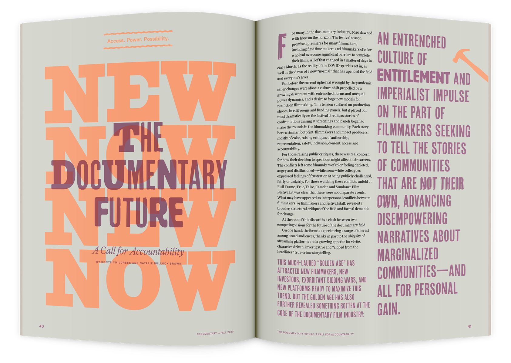 Documentary editorial film magazine spread design by Susan Q Yin