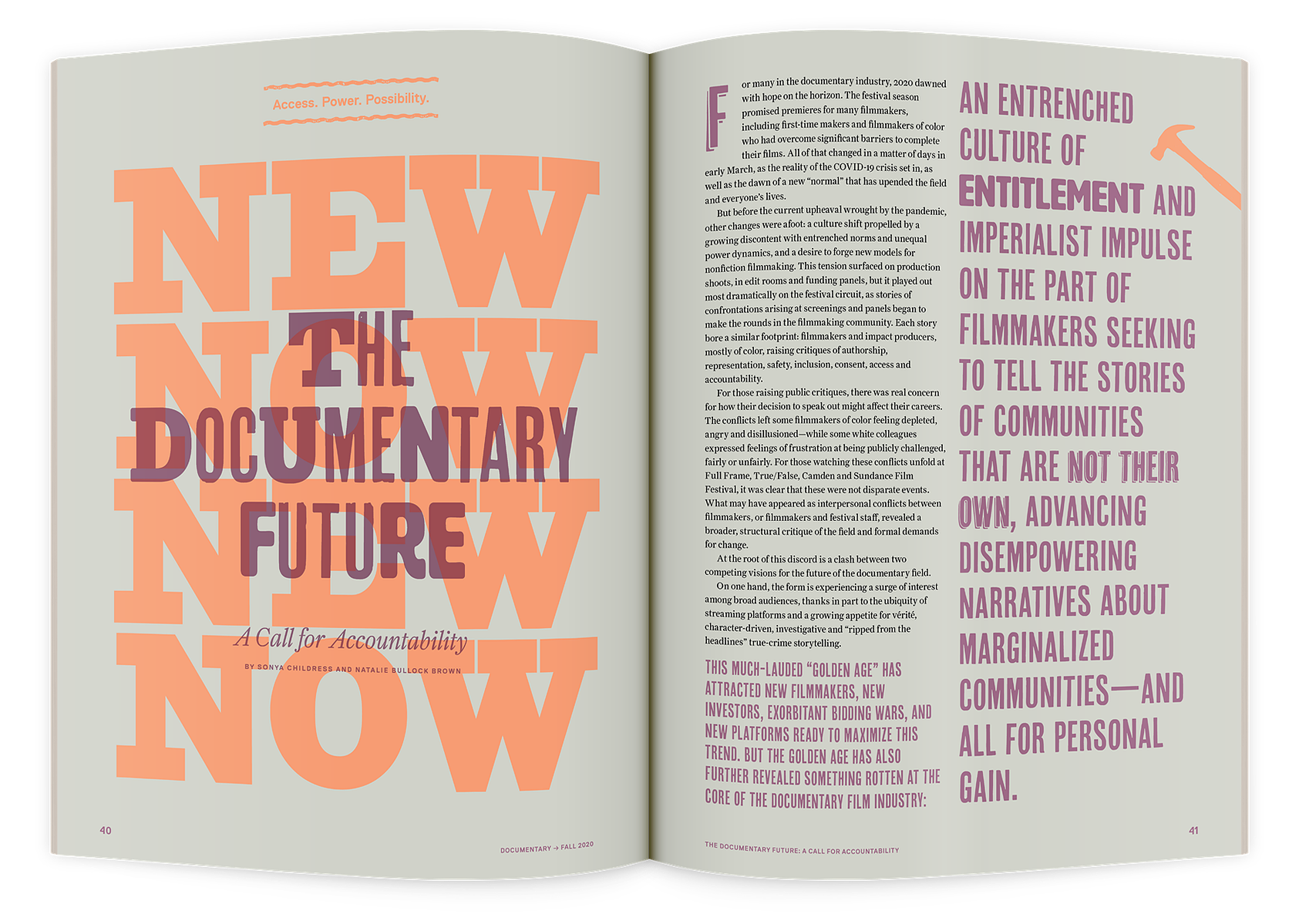 Documentary editorial film magazine spread design by Susan Q Yin