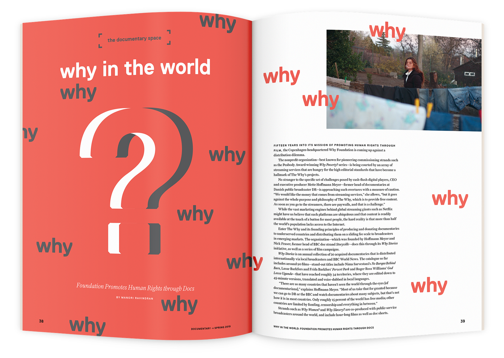 Documentary editorial film magazine spread design by Susan Q Yin