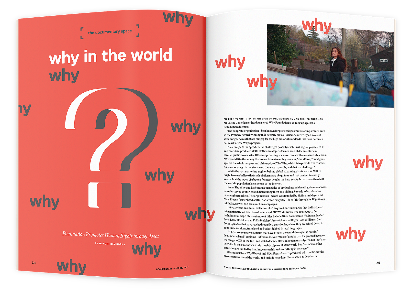 Documentary editorial film magazine spread design by Susan Q Yin