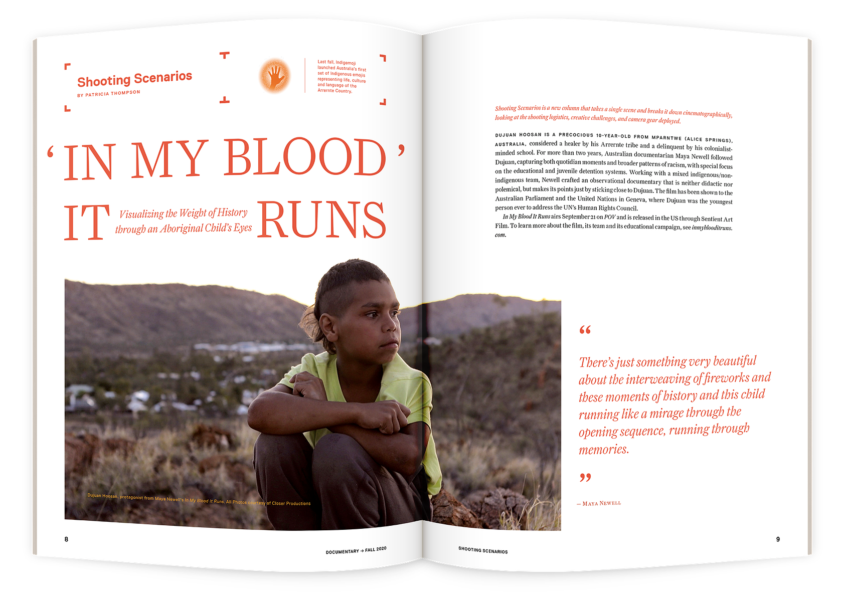 Documentary editorial film magazine spread design by Susan Q Yin