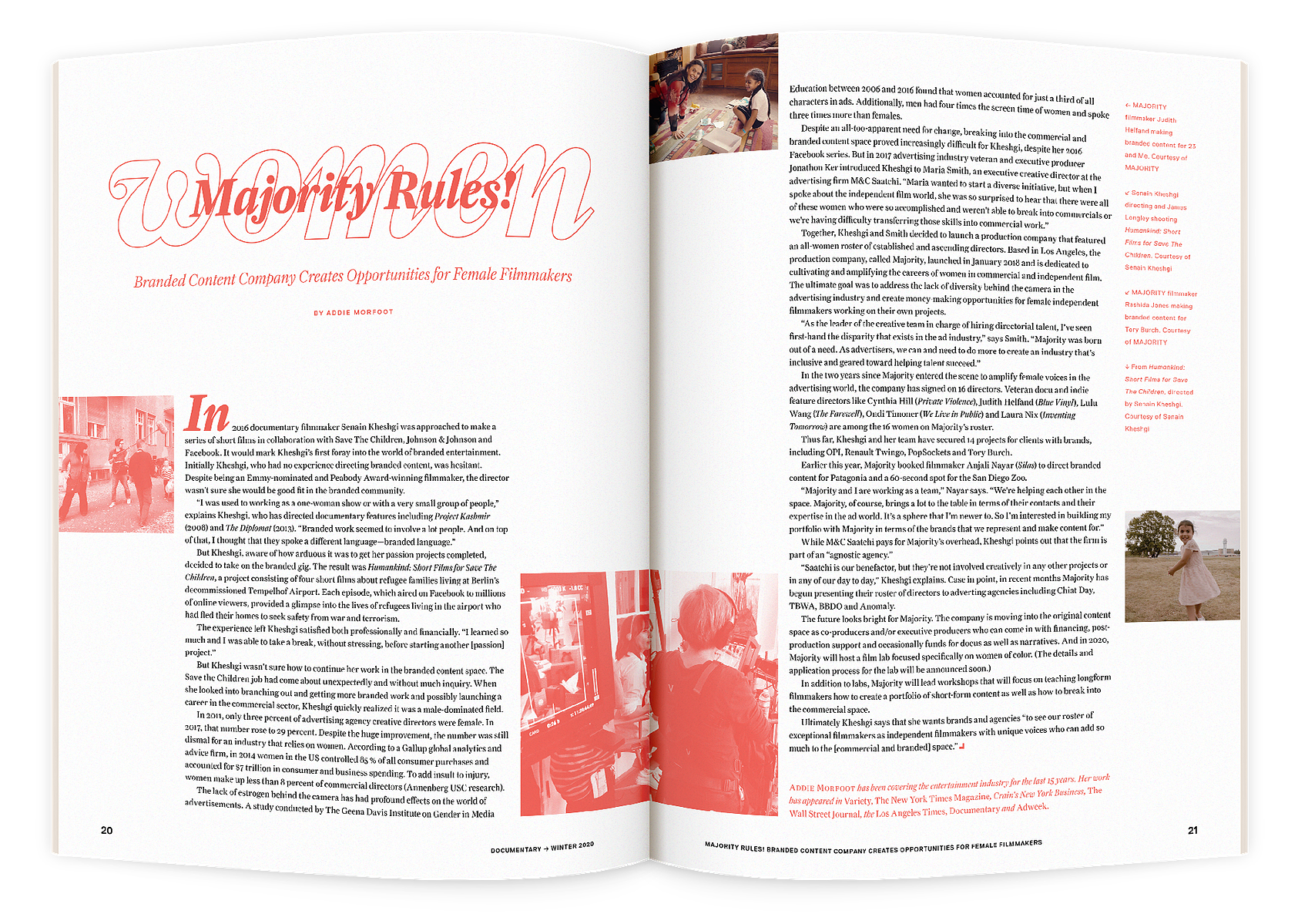Documentary editorial film magazine spread design by Susan Q Yin