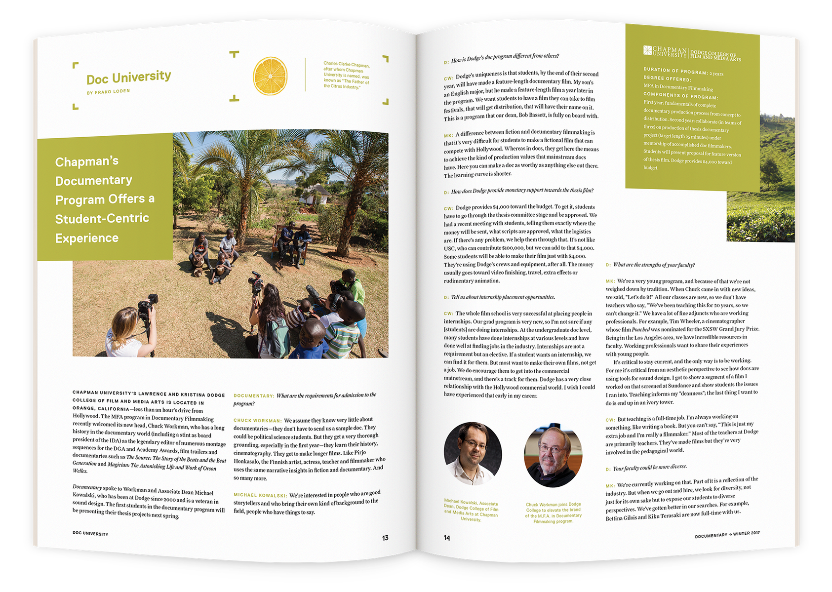 Documentary editorial film magazine spread design by Susan Q Yin