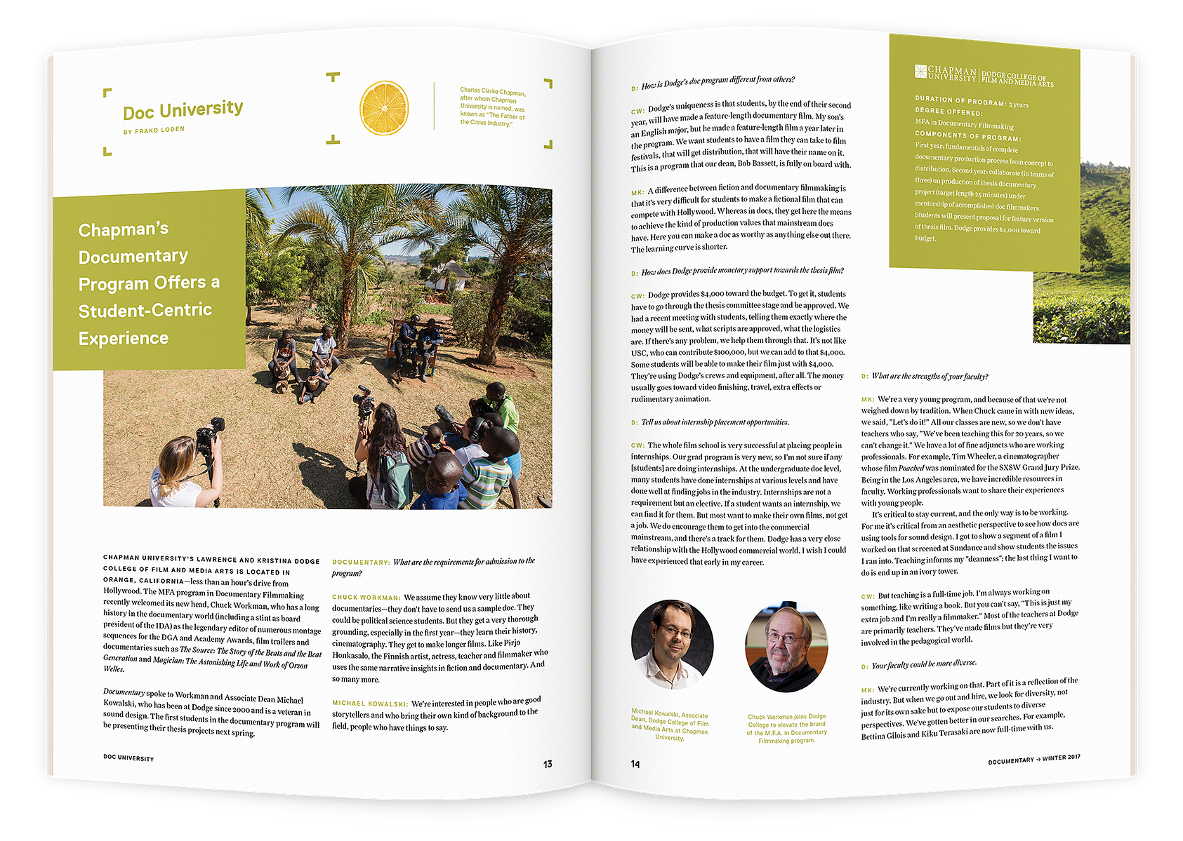Documentary editorial film magazine spread design by Susan Q Yin