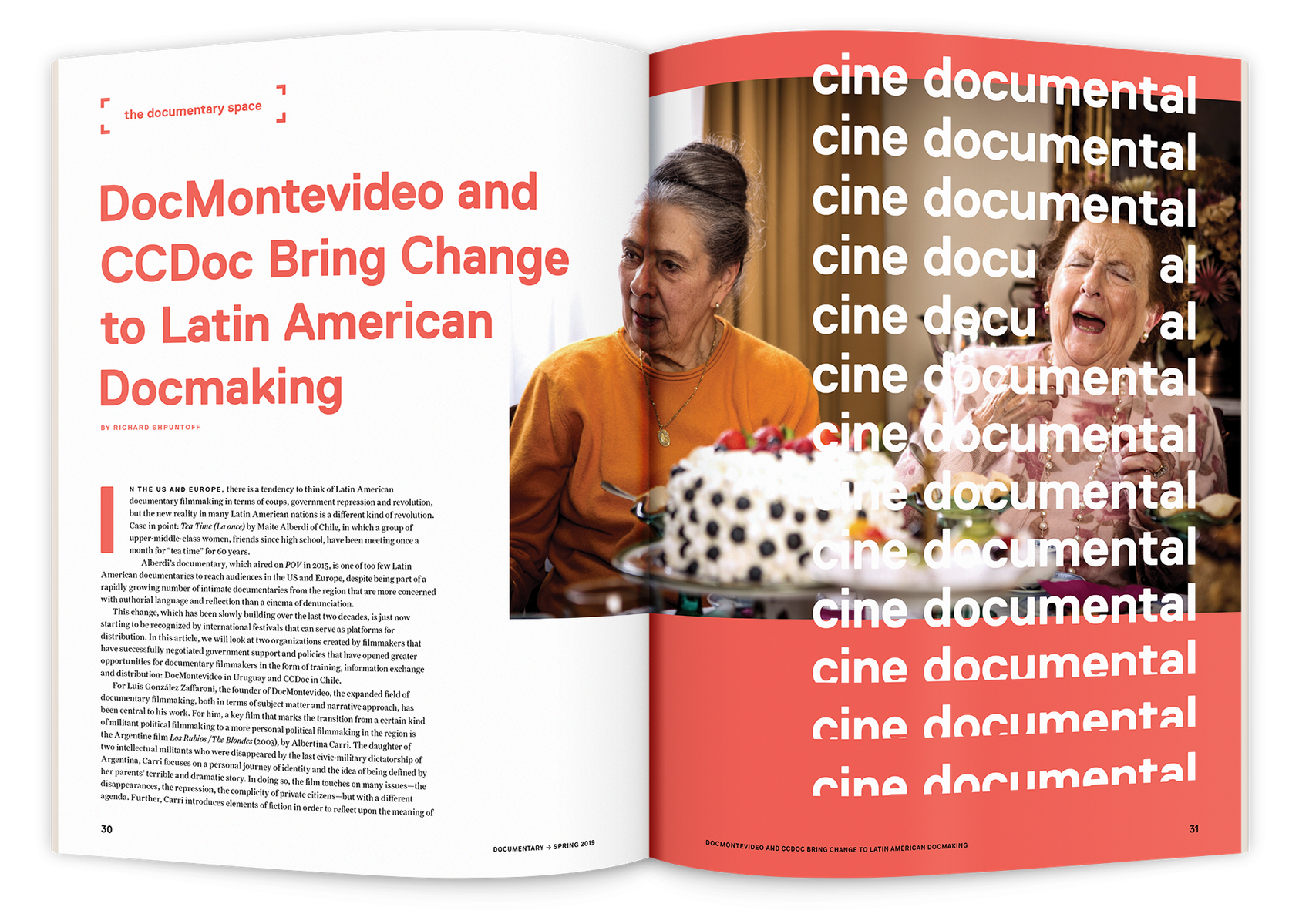 Documentary editorial film magazine spread design by Susan Q Yin