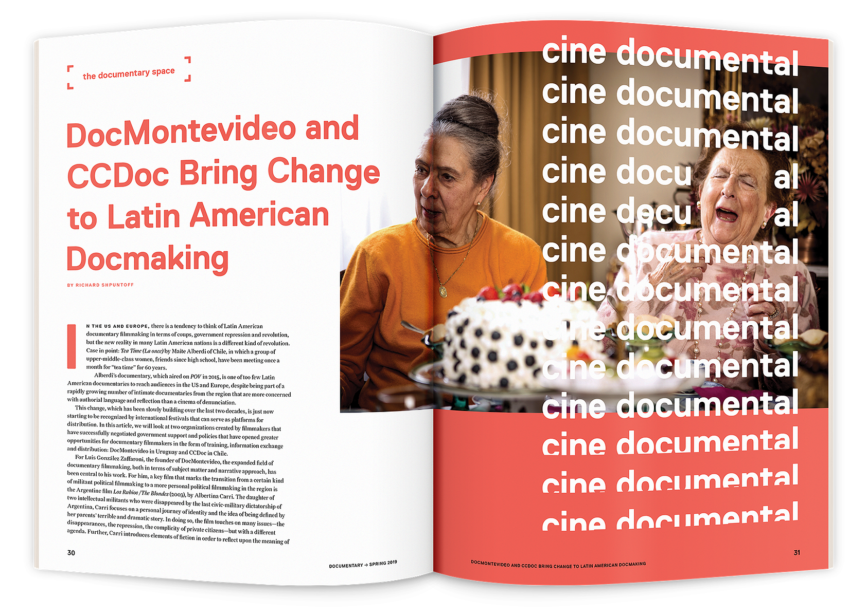 Documentary editorial film magazine spread design by Susan Q Yin