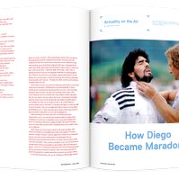 Documentary editorial film magazine spread design by Susan Q Yin feat. football soccer star Diego Maradona