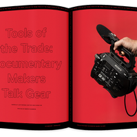 Documentary editorial film magazine spread design by Susan Q Yin with photo of cinecamera by  Maggie Shanon