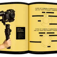 Documentary editorial film magazine spread design by Susan Q Yin with photo of Lumix mirrorless camera by  Maggie Shanon