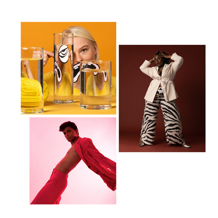 3 commercial fashion and editorial portrait images.