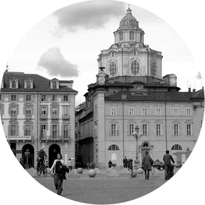 Turin - Italy, Castle square with clouds