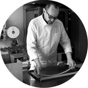 Pastry chef making Krumiri cookies in Casale Monferrato