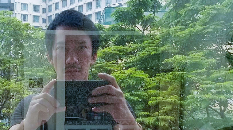 Self portrait of Boone Nguyen in Vietnam.
