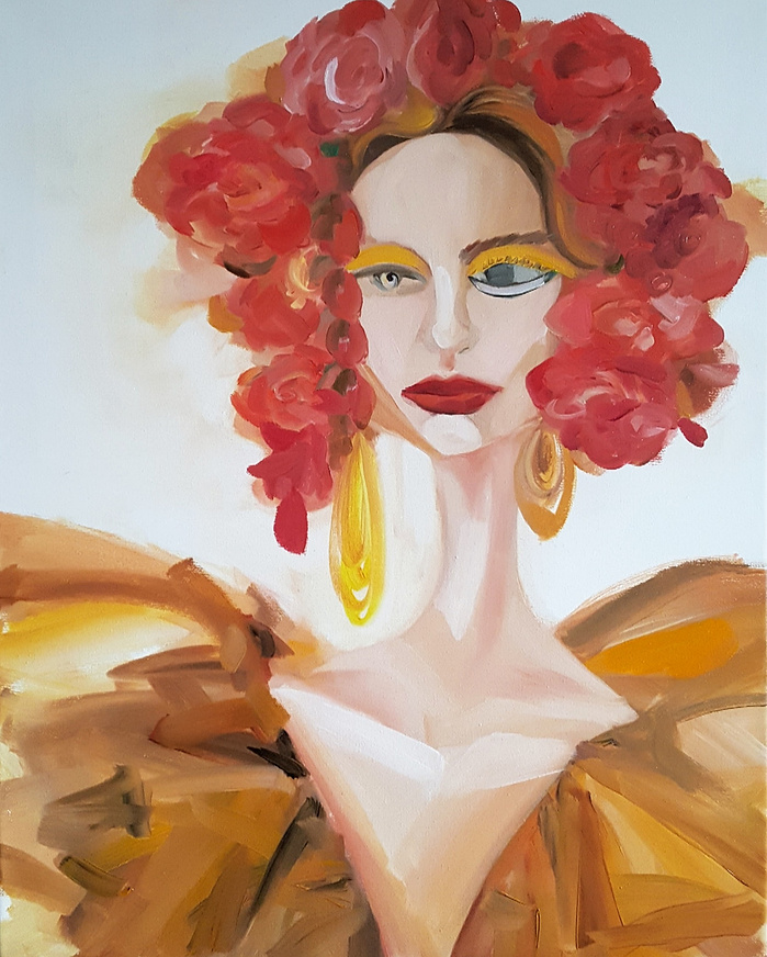 Fashion art print of Rodarte in abstract expressionism, which can be used for fashion lovers, art collectors, or interior designers.