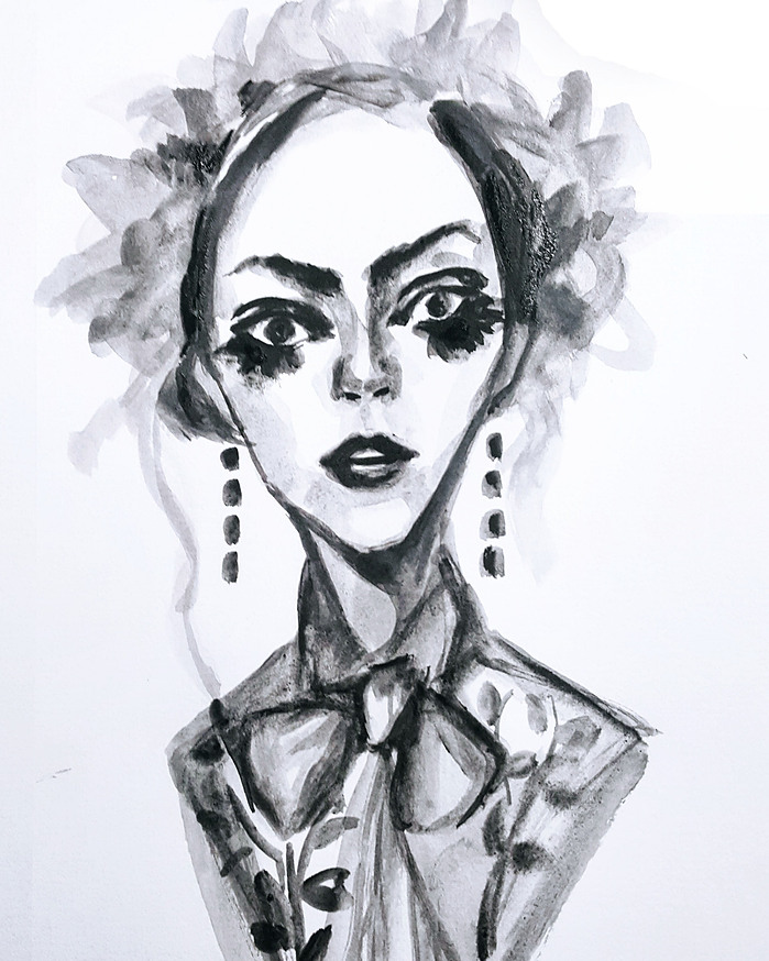 Fashion art print of abstract expressionism, which can be used for fashion lovers, art collectors, or interior designers.
