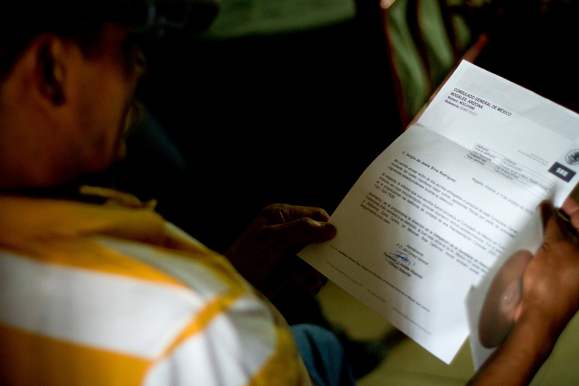 Rodriguez holds a letter from the Mexican embassy written in response to a statement he wrote about his debt situation with University Medical Center. 