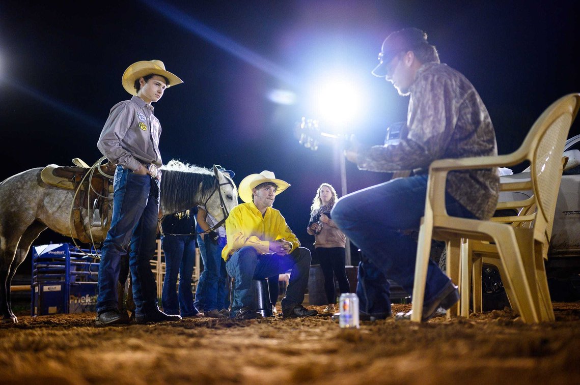Colton Schlock, Reign Dobbins and their loved ones gather for Reign's 17th birthday at J Rest Farm Thursday, April 15, 2021.