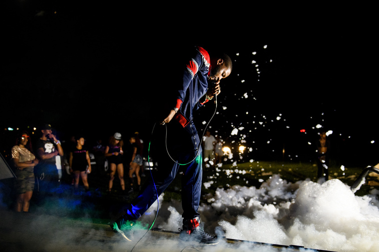 Johnnie Grant performs as 