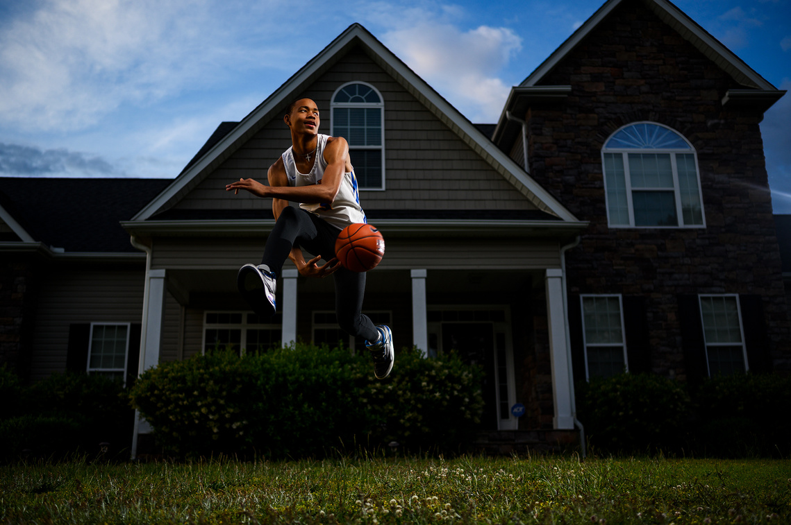 Wren High School's Bryce McGowens poses for a portrait in front of his home Tuesday, April 28, 2020. McGowens is The Greenville New's 2020 All-Upstate boys basketball player of the year.