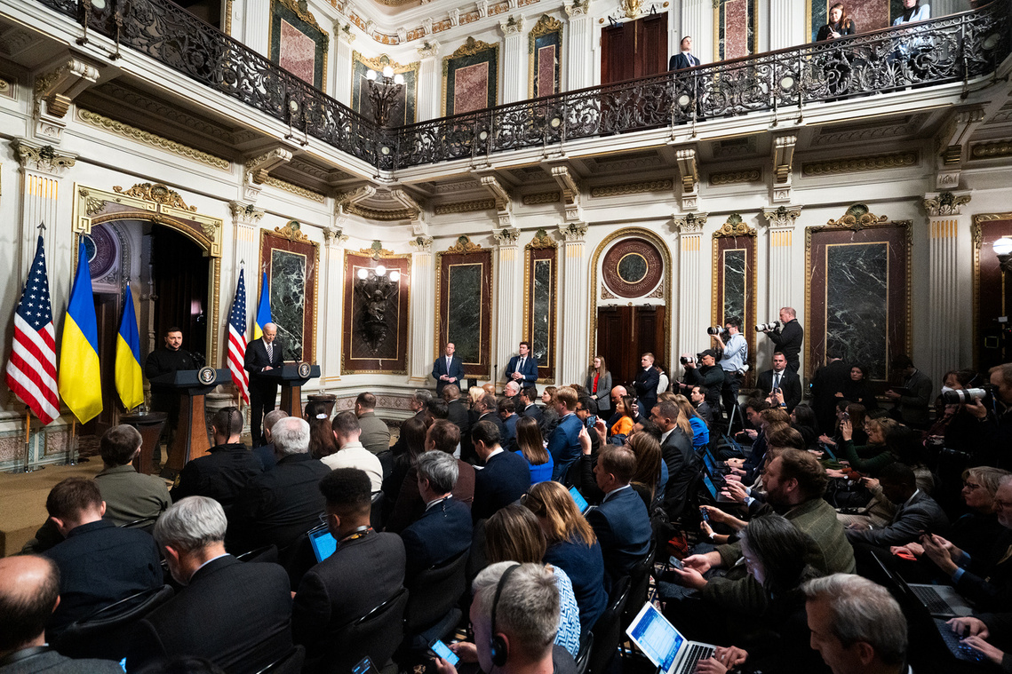 Ukrainian President Volodymyr Zelenskyy joins President Joe Biden at the White House to plead with the Republican lead Congress to pass a funding package to help Ukraine continue their fight against Russia.
