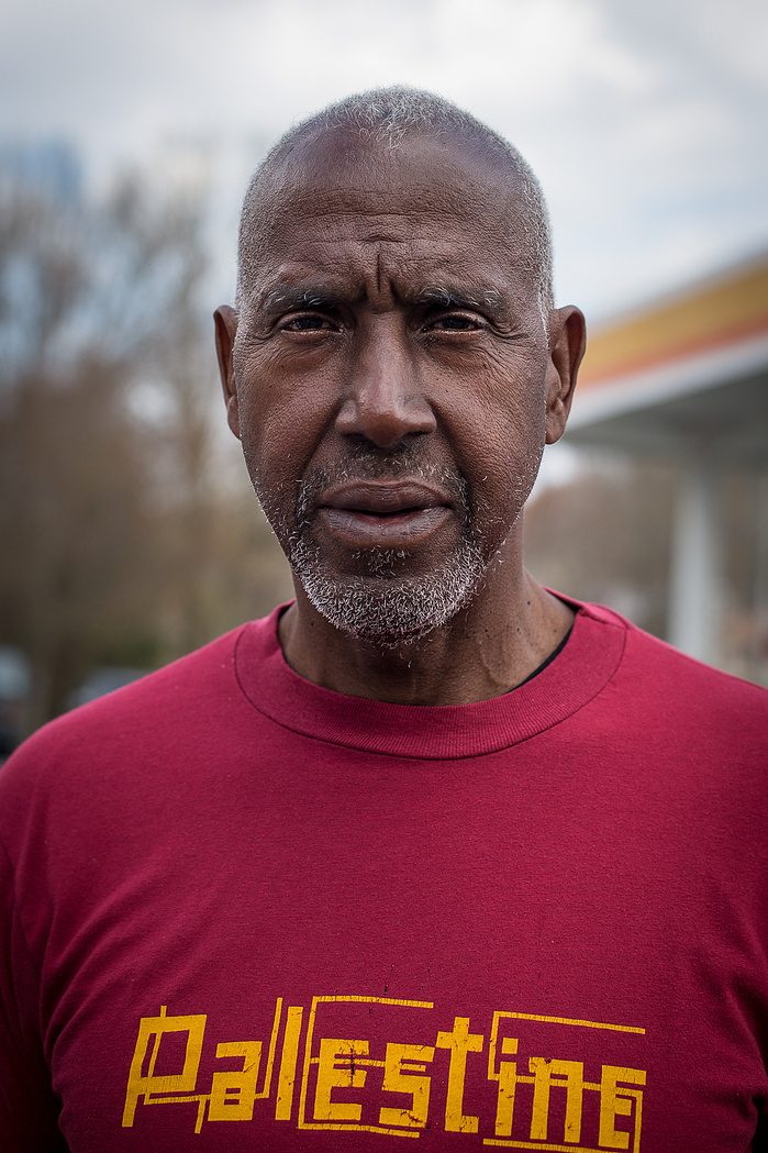 Bruce Richard, 64, is a member of the 1199 SEIU union and a former Black Panther. He has been engaged in activism since the age of 15. "The first time that I was brutalized by police I was 12 years old. I was locked up in a jail cell with my cousins, and