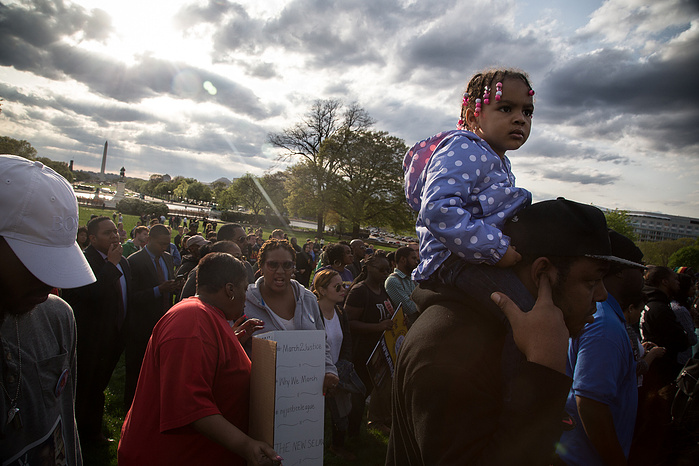 Hundreds assemble on the west lawn of the US Capitol for the marcher's final rally.