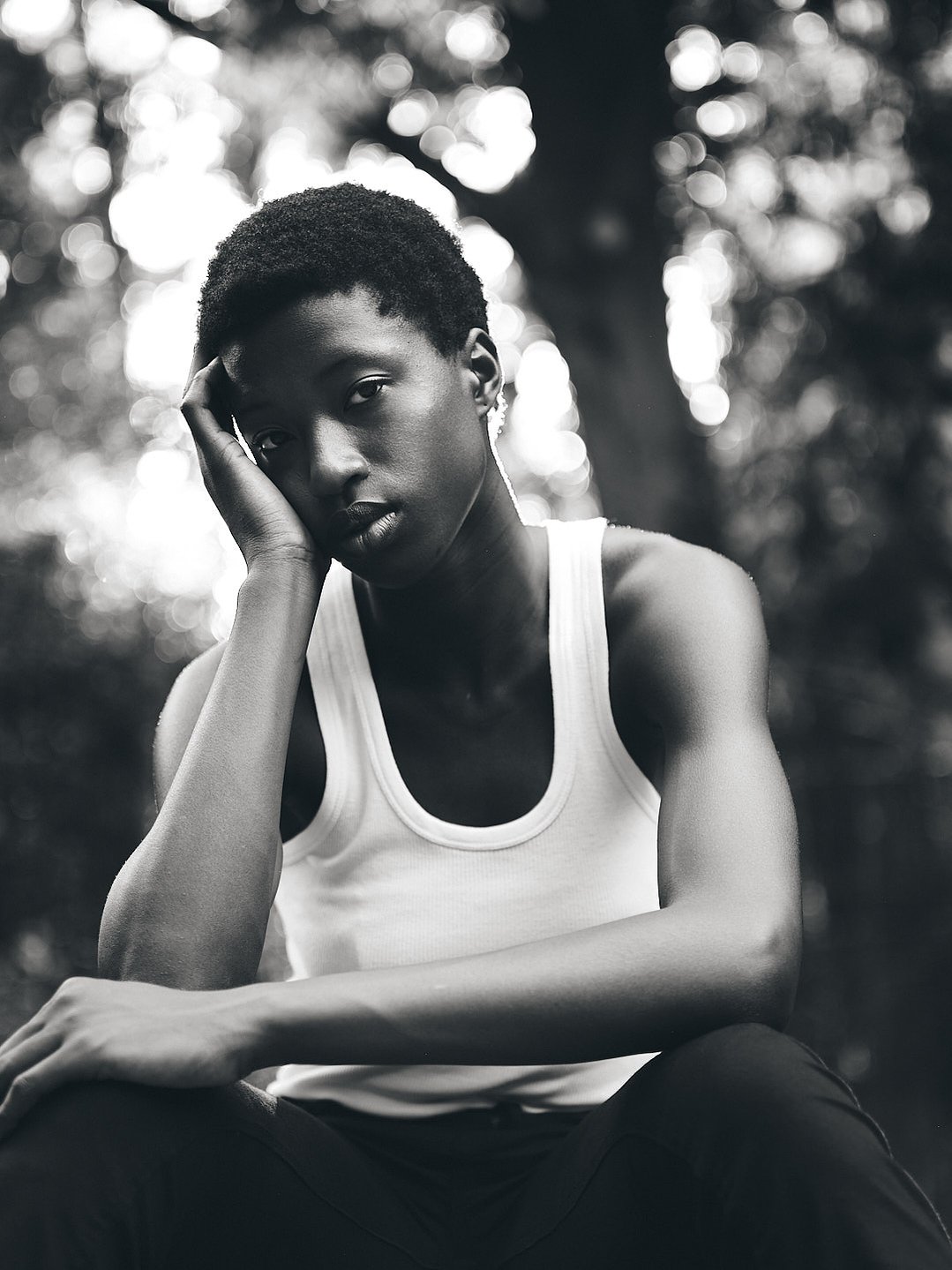 Black and white portrait by William Semeraro capturing classic elegance and timeless fashion