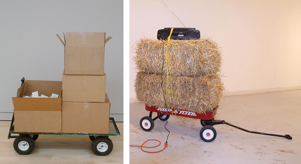 Images from Douglas Rosenberg's Mobile Landscape installation.  Mobile Landscapes are meditations on space and time. The suggestion of a comfortable, familiar space in nature suggests a humanistic connection to place.