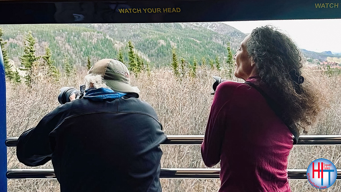 The viewing platform in the on the Alaska Railway Goldstar railcars is a perfect place to capture photographs.