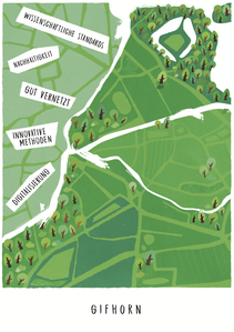 Illustrationen eines Kartenausschnitts von Gifhorn