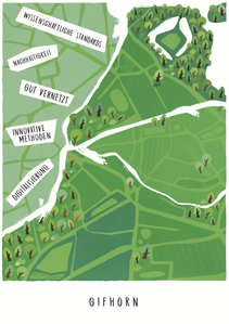 Illustrationen eines Kartenausschnitts von Gifhorn