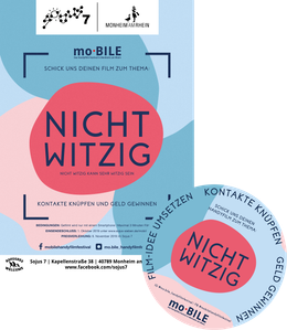 Poster und Aufkleber für das Filmfestival mo.BILE in Monheim am Rhein