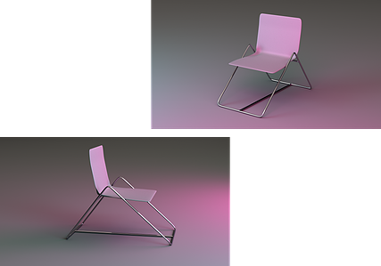 3D Rendering eines Stuhlkonzepts