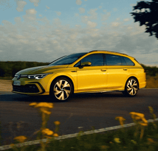 ​Ein generiertes Auto von Volkswagen animiert mit RunwayML
