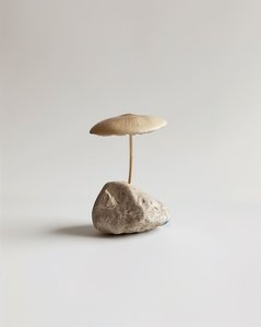Ein Pilz wächst aus einem Stein, generiert mit Midjourney