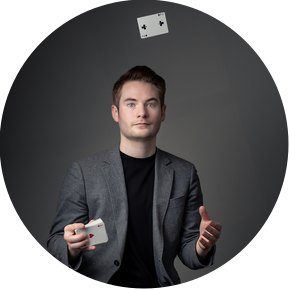 Headshot of a magician from a branding session done at our Edmonton studio