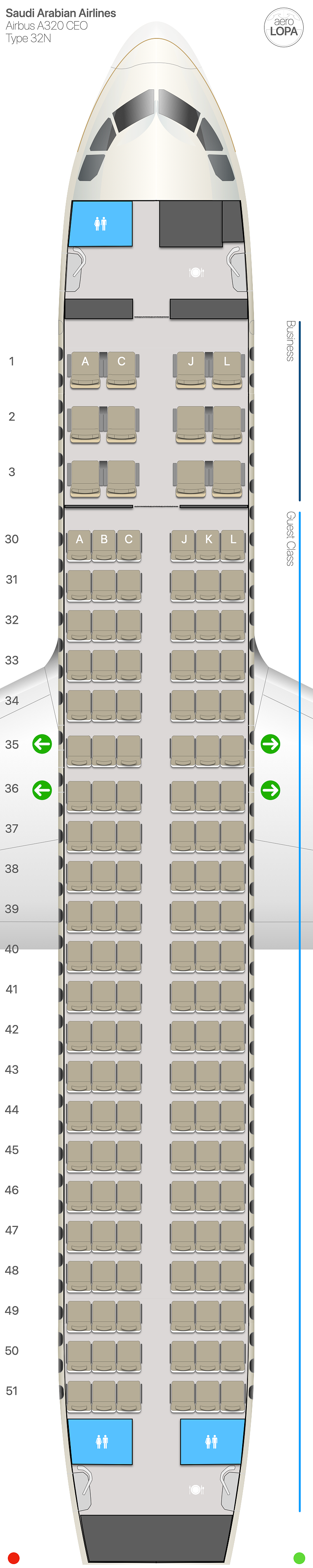 Sv airbus a320 type 32n aerolopa detailed aircraft seat plans