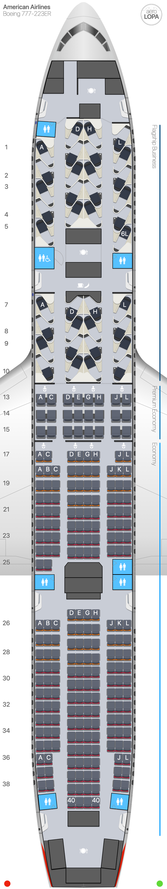 AA Boeing 777-200ER type 1 - AeroLOPA | Detailed aircraft