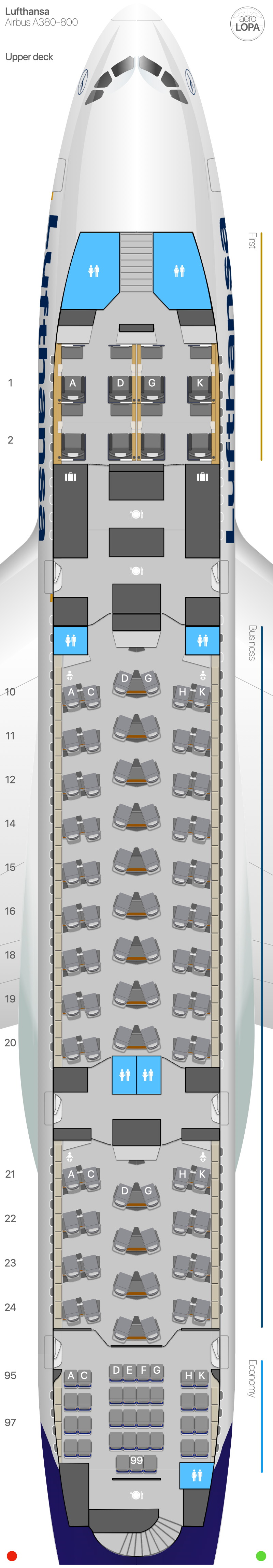 LH Airbus A380 800 AeroLOPA Detailed aircraft seat plans