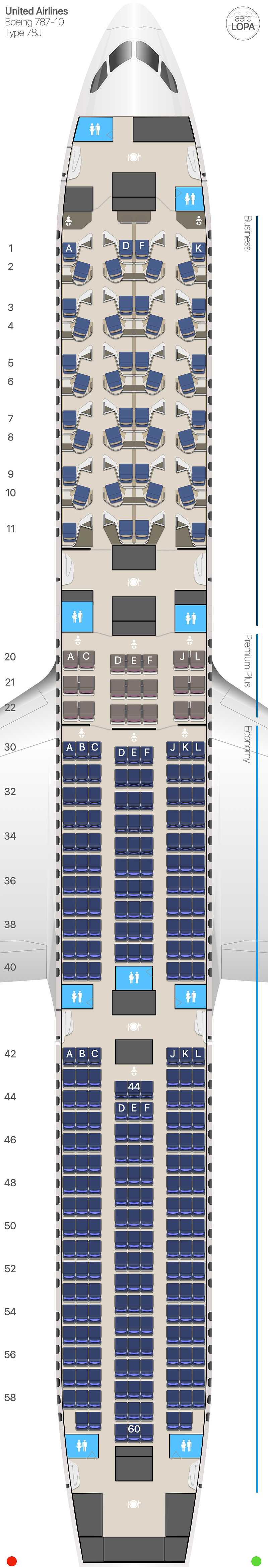 UA Boeing 787-10 type 78J - AeroLOPA | Detailed aircraft
