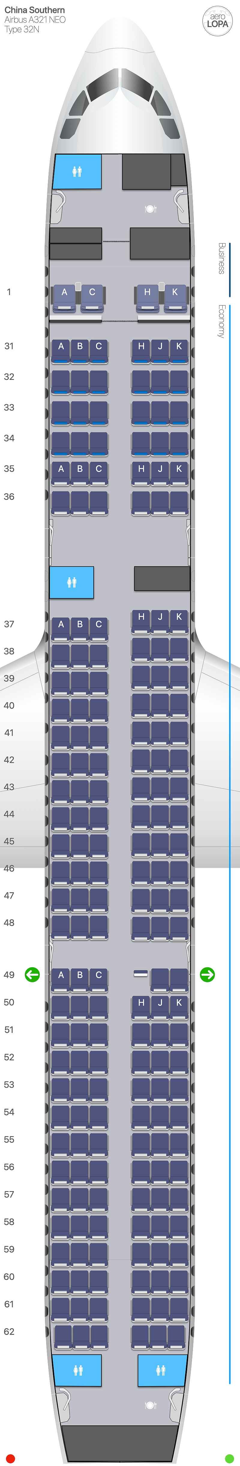 Cz airbus a321neo type 32n aerolopa detailed aircraft seat plans