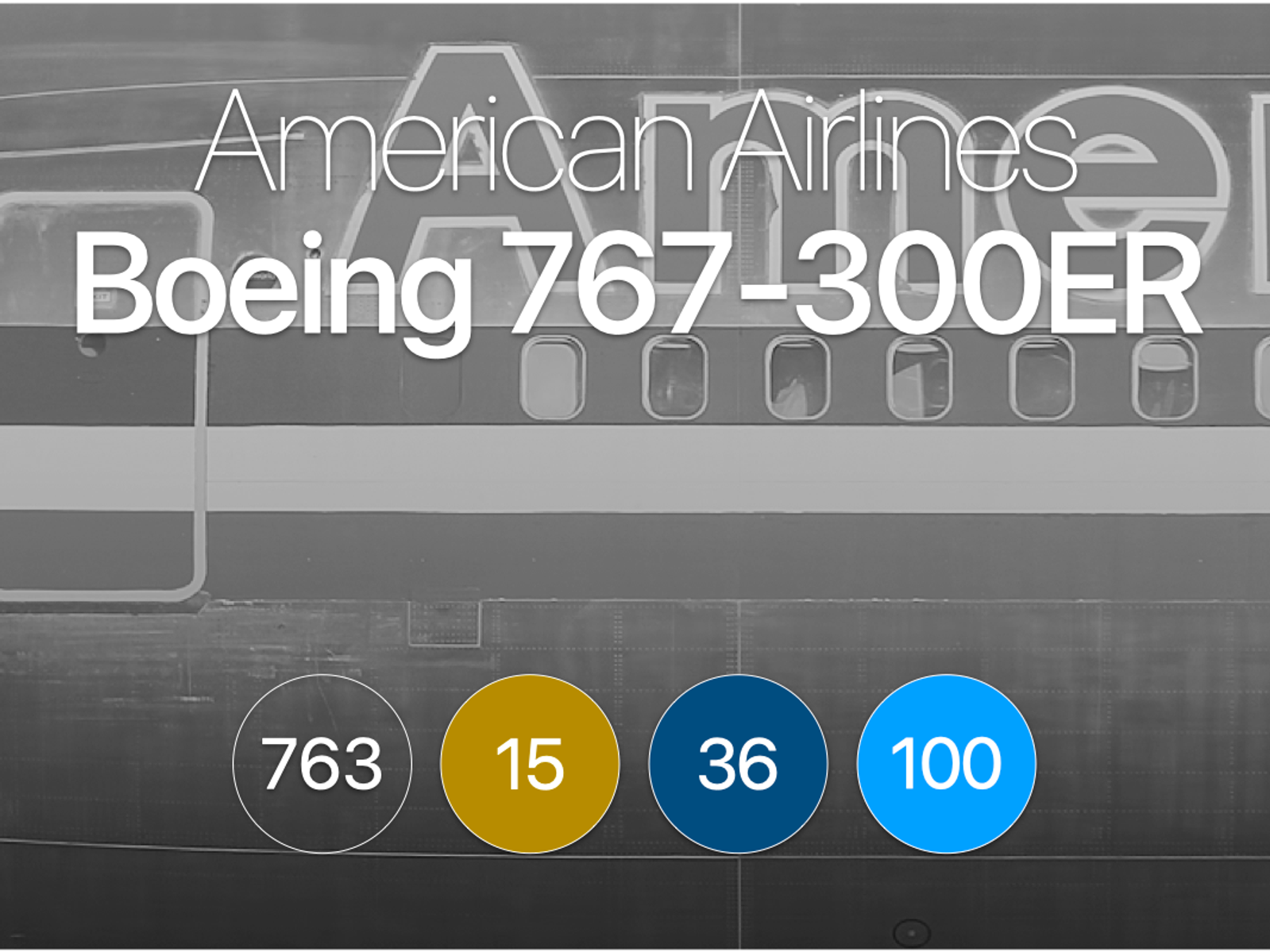 AA Boeing 767-300ER (3 class 1995) - AeroLOPA | Detailed