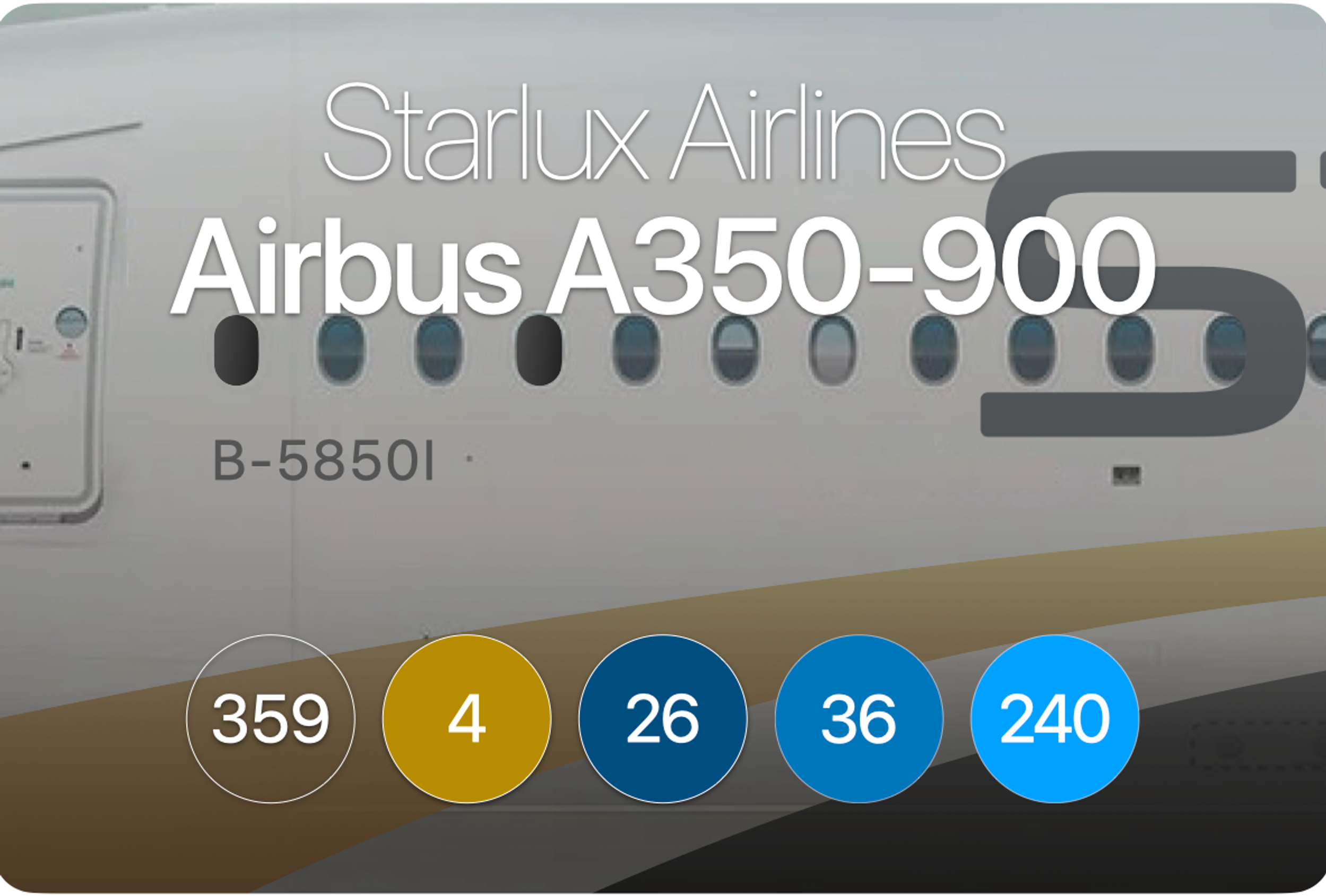 JX Airbus A350 - AeroLOPA | Detailed aircraft seat plans