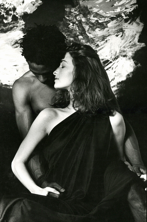This is a portrait of an actual couple, Craig McKenzie and his girlfriend, Catherine who was a model. The sheer beauty and contrast between black and white skin of this couple is striking. Another in my series of real couples shot in London on B/W film.