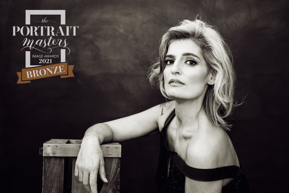 Bronze merit in the Contemporary Portrait section of The Portrait Masters' Competition January 2021 for this black and white portrait of a beautiful woman in her 40s.