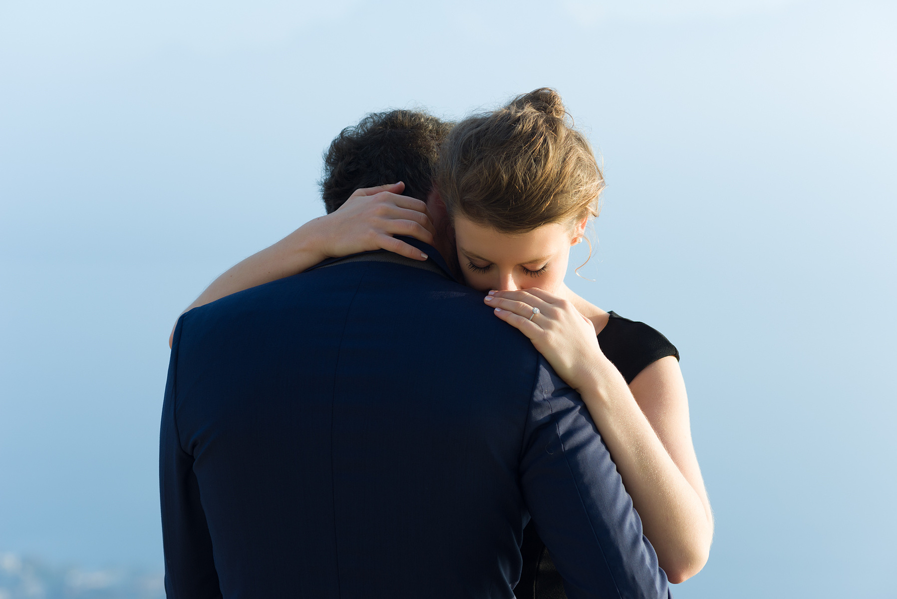 Engagement portraits of a couple truly in love taken at Saint-Saphorin, Switzerland.