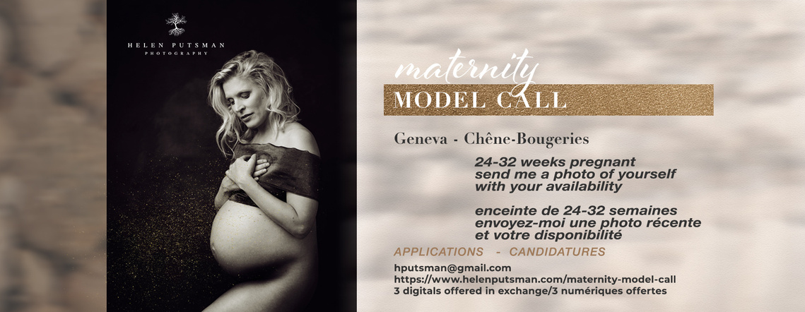 Maternity Model Call, photoshoot Geneva. I photograph you for free, you only pay for makeup artist and assistant. You agree to share all images on the internet, I give you 3  retouched digitals. Photo grossesse, Genève, presque gratuit, pas cher.