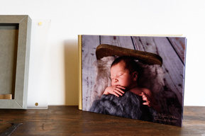 Newborn photography looks wonderful in these customisable GoBook albums. The album looks great on its own.